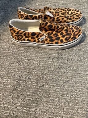 Vans Leopard Print Slip-On in Brown and Black
